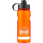 Ergodyne Chill-Its® Plastic Wide Mouth Water Bottle, 1 Liter, Orange, 13151