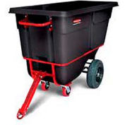 Rubbermaid® Heavy Duty Towable Plastic Tilt Truck, 1 Cu. Yd. Cap, 2100 Lbs. Cap, Black
