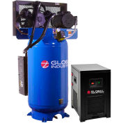Compresseur d’air silencieux industriel™ global avec sécheur, piston à deux étages 5 HP, 80 gal., 1 phases, 230V