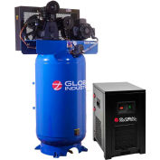 Global Industrial™ Two Stage Piston Air Compressor w/Dryer, 5 HP, 80 Gal., 1 Phase, 230V