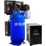 Global Industrial™ Silent Two Stage Piston Air Compressor w / Dryer, 7,5 HP, 80 Gal, 1 Phase, 230V