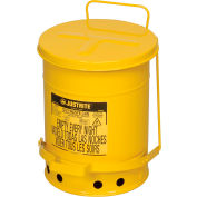 Contenant pour déchets huileux Justrite, 6 gallons, jaune – 09101