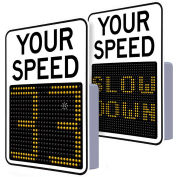 Tapco 12" Radar Feedback Sign, Your Speed/Full Motion, Battery Powered, 23"W x 29"H, Black/White