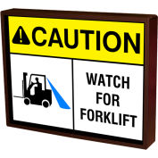 Tapco SBLF "Caution Watch For Forklift", Forklift Symbol Sign, 120-227 Vac, 18"W x 14"H x 2-1/4"D
