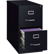 Hirsh Industries® 26-1/2" Deep Vertical File Cabinet 2-Drawer Letter Size - Black