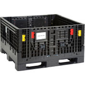Global Industrial™ Folding Bulk Shipping Container, 48"Lx45"Wx27"H, 1500 Lb. Capacité, Noir