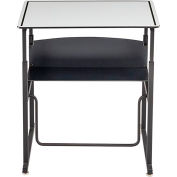 Safco® AlphaBetter Adjustable-Height Desk, Swinging Footrest Bar, 28 x 20", Dry Erase