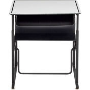 Safco® AlphaBetter Adjustable-Height Desk, Book Box, Swinging Footrest Bar, 28 x 20", Dry Erase