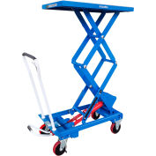 Global Industrial™ Mobile Double Scissor Lift Table, Plate-forme de 39 » x 20 », capacité de 660 Lb