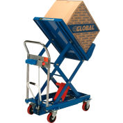 Global Industrial™ Mobile Lift - Tilt Scissor Lift Table 400 Lb. Cap. - 29 x 19 Plateforme