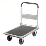 Global Industrial™ Folding Platform Truck 35x23 Solid Steel Deck - 8" Pneumatic - 600 Lb. Cap.