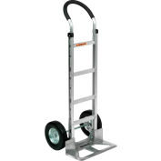 Global Industrial™ Aluminum Hand Truck - Curved Handle - Semi-Pneumatic Wheels
