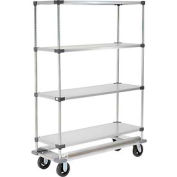 Camion d’étagère galvanisé Nexel® avec base Dolly, 1600 lb. Capacité, 60"L x 24"L x 81"H, Gris