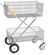 R&B Wire Products® Double Basket Office Utility Cart