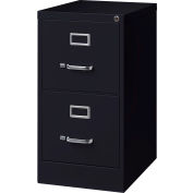 Filière verticale Hirsh Industries® de 22 po de profondeur, 2 tiroir, noir, format commercial