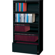 Hirsh Industries® HL8000 Series® 36"W Receding Drawer Front Lateral File 5-Drawer- Black