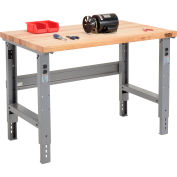 Global Industrial™ 48 x 30 Adaptable Height Workbench C-Channel Leg - Maple Square Edge - Gris