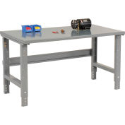 Global Industrial 48 x 36 Adjustable Height Workbench C-Channel Leg - Steel Square Edge - Gray
