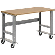 Global Industrial™ Mobile Workbench, 60 x 30 », Hauteur réglable, Shop Top Square Edge