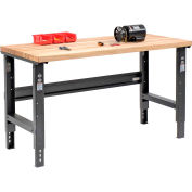 Global Industrial™ 60x30 Adjustable Height Workbench C-Channel Leg - Maple Square Edge - Black