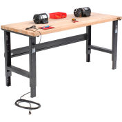 Global Industrial™ 72x30 Hauteur réglable Workbench C-Channel Leg - Birch Square Edge - Noir