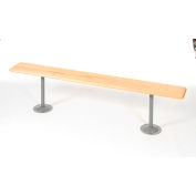 Banc de vestiaire industriel™ mondial, bois franc avec pieds de piédestal en tube d’acier, 72 x 9-1/2 x 17