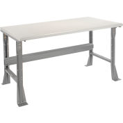 Global Industrial 60 x 30 x 34 Fixed Height Workbench Flared Leg - Laminate Safety Edge Gray