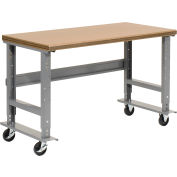 Global Industrial 72x36 Mobile Adj. Height C-Channel Leg Workbench - Shop Top Safety Edge