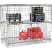 Global Industrial Wire Mesh Security Cage Locker, 72"Wx24"Dx60"H, Gray, Unassembled