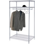 Support à vêtements vertica - 3 tablettes - 36 po de largeur x 24 po de diamètre x 74 po de hauteur - Chrome