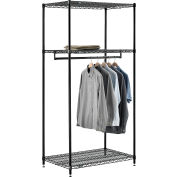 Étendoir autoportant - 3 étagères - 36"L x 24"P x 74"H - Noir