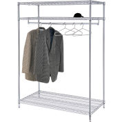 Support à vêtements vertica - 3 tablettes - 48 po de largeur x 24 po de diamètre x 74 po de hauteur - Chrome