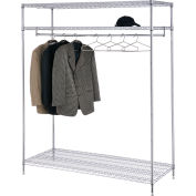Support à vêtements vertica - 3 tablettes - 60 po de largeur x 24 po de diamètre x 74 po de hauteur - Chrome