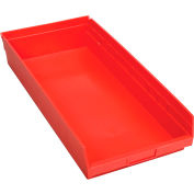 Global Industrial™ Plastic Nesting Storage Shelf Bin 11-1/8"W x 23-5/8"D x 4"H Rouge, qté par paquet : 6