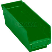 Global Industrial™ Plastic Nesting Storage Shelf Bin 4-1/8"W x 11-5/8"D x 4"H Green, qté par paquet : 24