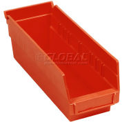 Bac de rangement gigogne en plastique industriel™ Global 4-1/8 « W x 11-5/8 » L x 4"H Rouge, qté par paquet : 24