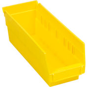 Global Industrial™ Plastic Nesting Storage Shelf Bin 4-1/8"W x 11-5/8"D x 4"H Jaune, qté par paquet : 24