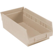Global Industrial™ Plastic Nesting Storage Shelf Bin 6-5/8"W x 11-5/8"D x 4"H Beige, qté par paquet : 12