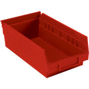 Bac de rangement gigogne en plastique industriel™ Global 6-5/8 « W x 11-5/8 » L x 4"H Rouge, qté par paquet : 12