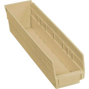 Global Industrial™ Plastic Nesting Storage Shelf Bin 4-1/8"W x 17-7/8"D x 4"H Beige, qté par paquet : 12