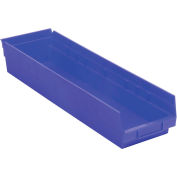 Global Industrial™ Plastic Nesting Storage Shelf Bin 6-5/8"W x 23-5/8"D x 4"H Blue, qté par paquet : 6