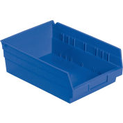Bac de rangement gigogne en plastique industriel™ Global 8-3/8 « W x 11-5/8 » L x 4"H Bleu, qté par paquet : 12