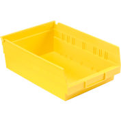 Bac de rangement gigogne en plastique industriel™ Global 8-3/8 « W x 11-5/8 » L x 4 » H Jaune, qté par paquet : 12