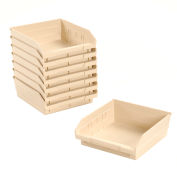 Global Industrial™ Plastic Nesting Storage Shelf Bin 11-1/8"W x 11-5/8"D x 4"H Beige, qté par paquet : 12