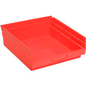 Global Industrial™ Plastic Nesting Storage Shelf Bin 11-1/8"W x 11-5/8"D x 4"H Rouge, qté par paquet : 12