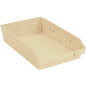 Global Industrial™ Plastic Nesting Storage Shelf Bin 11-1/8"W x 17-7/8"D x 4"H Beige, qté par paquet : 12