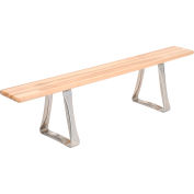 Global Industrial Locker Room Bench, Hardwood With Trapezoid Legs, 72 x 9-1/2 x 17