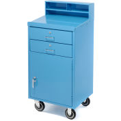 Global Industrial™ Mobile Cabinet Shop Desk W / 2 tiroirs de verrouillage, 23 « W x 20"D, Bleu