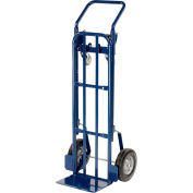 Global Industrial™ Steel 2-en-1 Cabriolet Hand Truck - Semi-Pneumatic Wheels - 600 Lb. Cap.