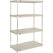 Nexel® Solid Plastic Shelving Unit - Clear Epoxy Posts - 48"W x 24"D x 86" H - 4 Shelf